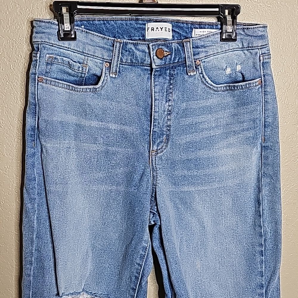 Frayed Jeans High Rise‎ Straight Ankle 29 - Picture 2 of 11